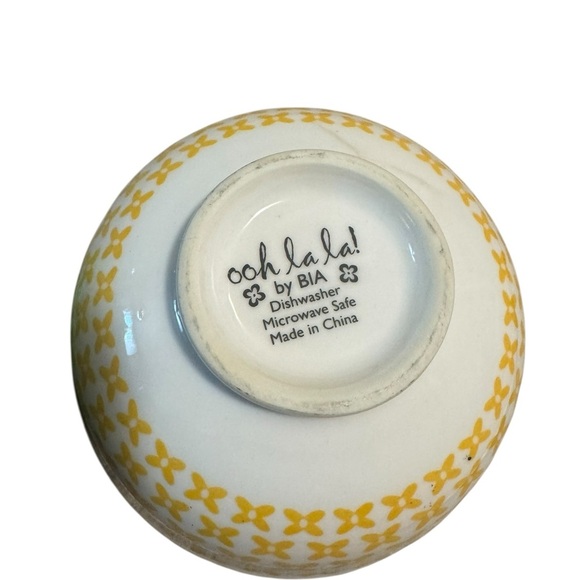 Ooh La La! by BIA Sushi Rice Ramen Bowl SET OF TWO Yellow Green Print Serveware - Picture 9 of 13